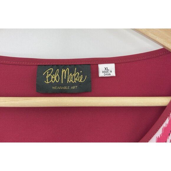 Bob Mackie Wearable Art Sleeveless Liquid Knit Blouse Sz XL Boho Art To Wear - Picture 4 of 7